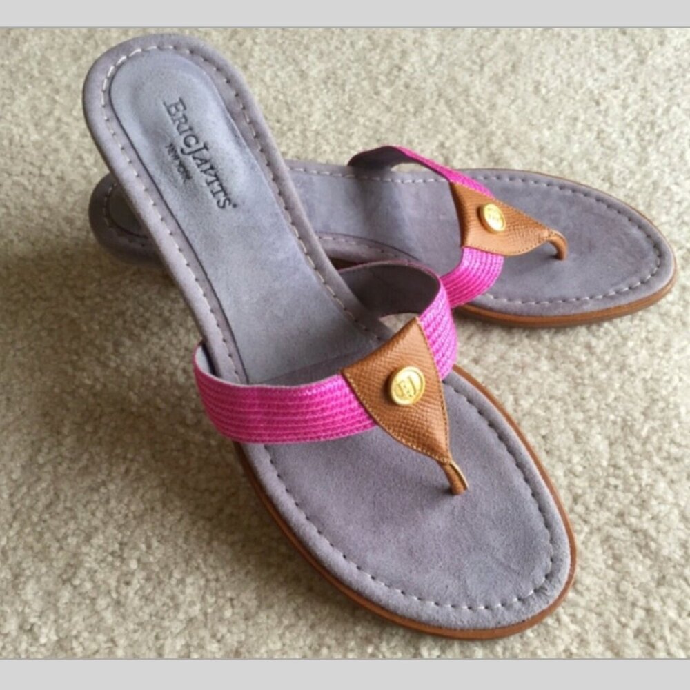 Eric Javits Pink Braid Thong Sandal Excellent Condition